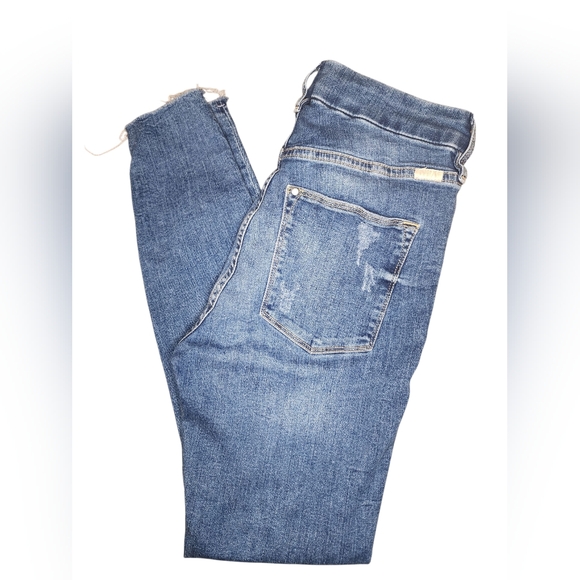 H&M &DENIM Super Skinny High Waist Ankle Distressed Jeans - Picture 5 of 7